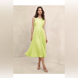 Lime Green Pleated Dress